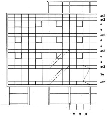 Ansichtszeichnung mit Proportionssystem